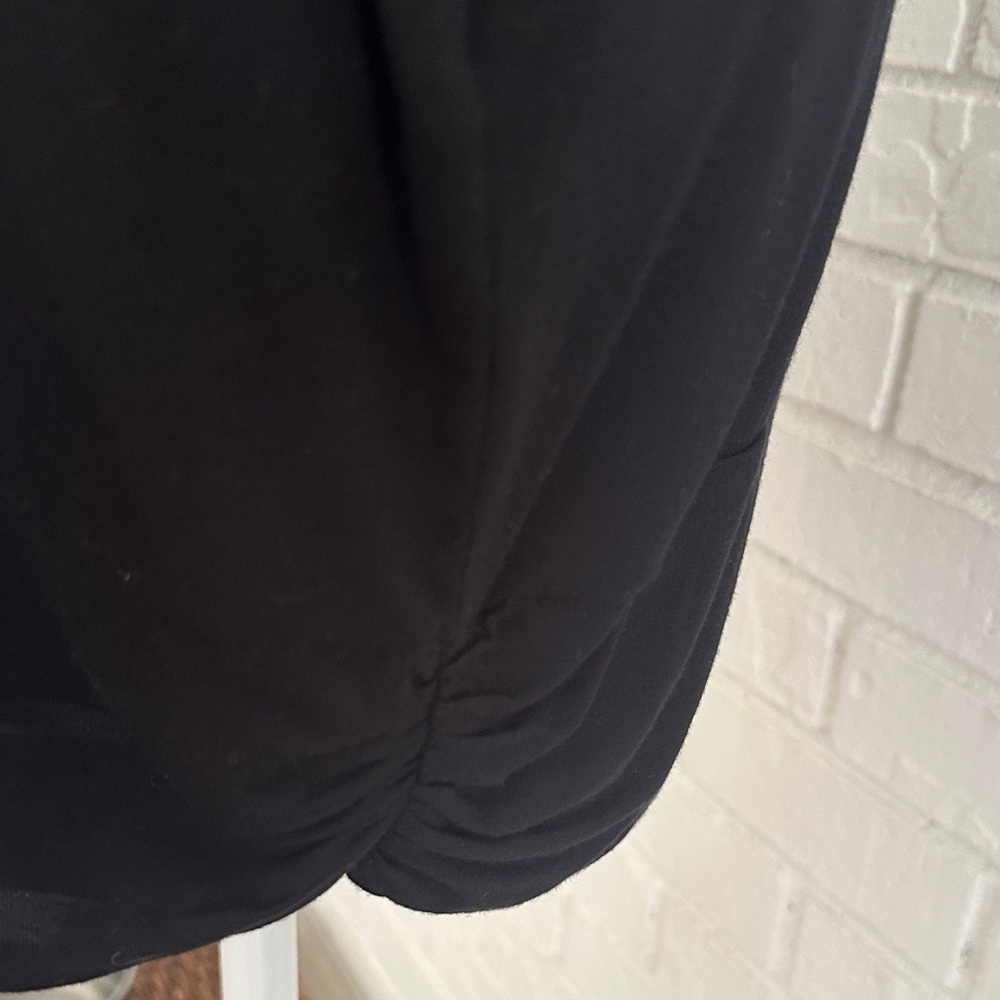 Thalia Sodi Black Crisscross Neckline Top Three Quarter Sleeve - Picture 3 of 11